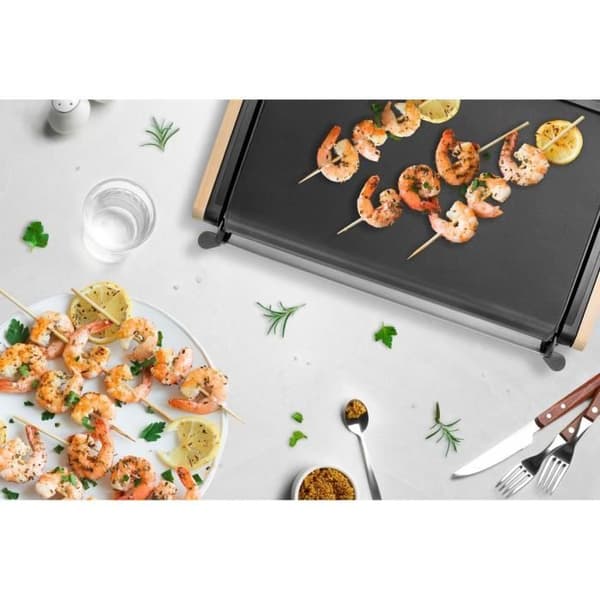 Planchabord LAGRANGE 229 004 - Uppvärmd Equilibre® i aluminium med non-stick beläggning - 43x28cm - 2000W - Lätt trä
