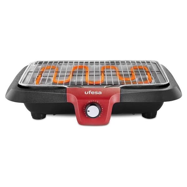 UFESA BB7640 elektrisk grill - Låg rök, termiskt motstånd, automatisk avstängning - Yta 38x24 cm