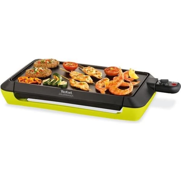 TEFAL CB660301 Colormania Electric plancha, Effekt 2000 W, Justerbar termostat, Upp till 6 till 8 personer, Non-stick beläggning Svart, Grön