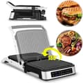 Miniatyrbild 1 av 4: ZEEGMA Multifunktions elektrisk grill - 2100 W - Non-stick plattor - Justerbar termostat - Droppskål