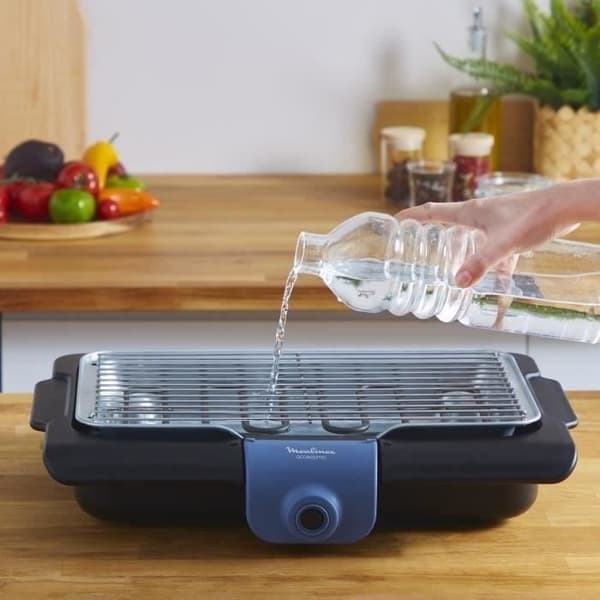 MOULINEX Accessimo Elektrisk grill, 2100 W, lätt att rengöra, vattenbricka, rök + luktreducering, tillverkad i Frankrike BG134812