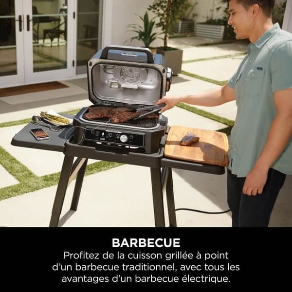 Elektrisk grill och rökare NINJA - Woodfire Pro Connect XL OG901EU - 7 tillagningsprogram - Inbyggd termometer
