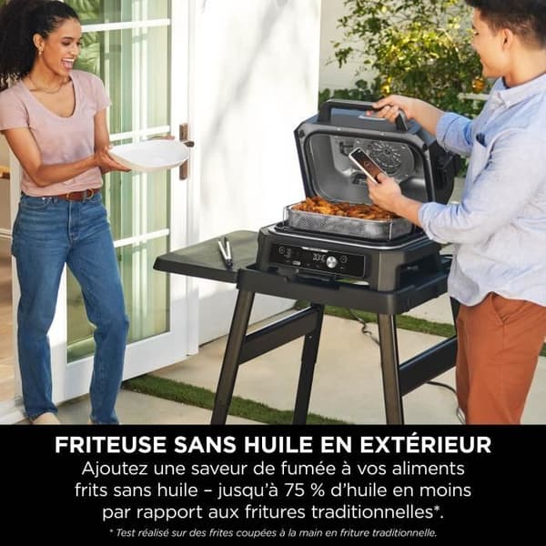 Elektrisk grill och rökare NINJA - Woodfire Pro Connect XL OG901EU - 7 tillagningsprogram - Inbyggd termometer