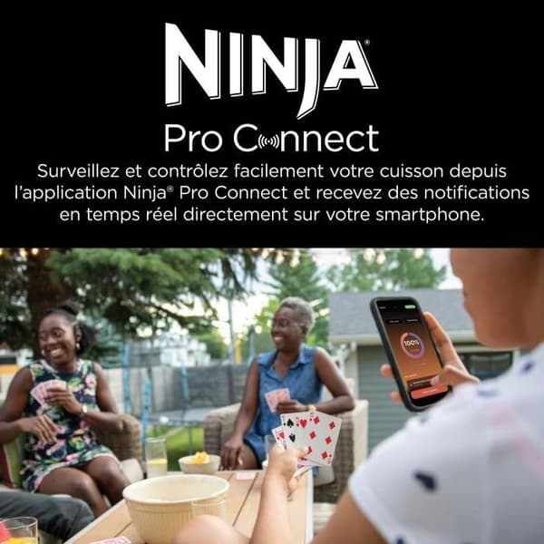 Elektrisk grill och rökare NINJA - Woodfire Pro Connect XL OG901EU - 7 tillagningsprogram - Inbyggd termometer