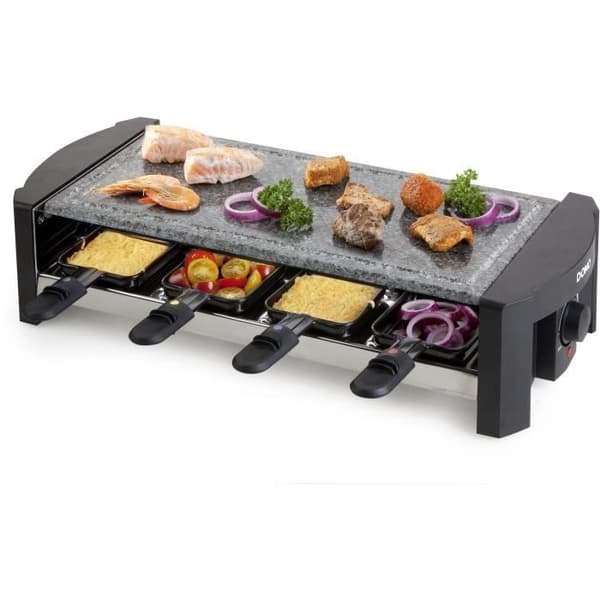 DOMO DO9039G Raclette-sæt - 8 personer - Poleret sten - 1300W