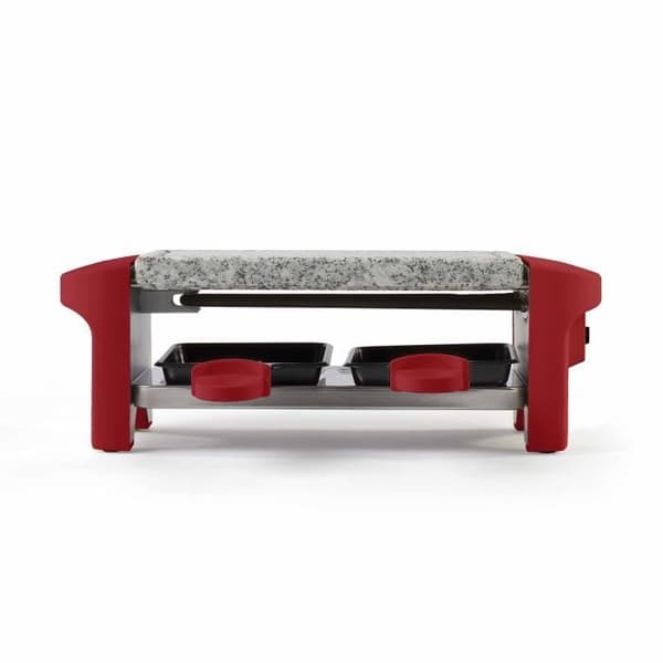 LIVOO DOC156RC Raclettemaskin - 2 personer - 350W - Granitbänk - Chili röd