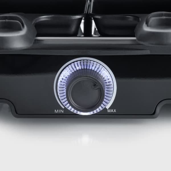 Raclettemaskin - SEVERIN - RG9670 - 8 personer - Stor non-stick-platta 41,7 x 26,3 cm - 1400 W - Svart