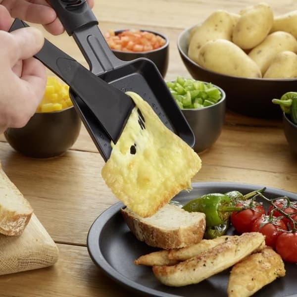 Raclettemaskin - SEVERIN - RG9670 - 8 personer - Stor non-stick-platta 41,7 x 26,3 cm - 1400 W - Svart