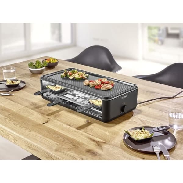 SEVERIN Raclettemaskin - RG2365 - Upp till 8 personer - Keramisk beläggning - 1300W
