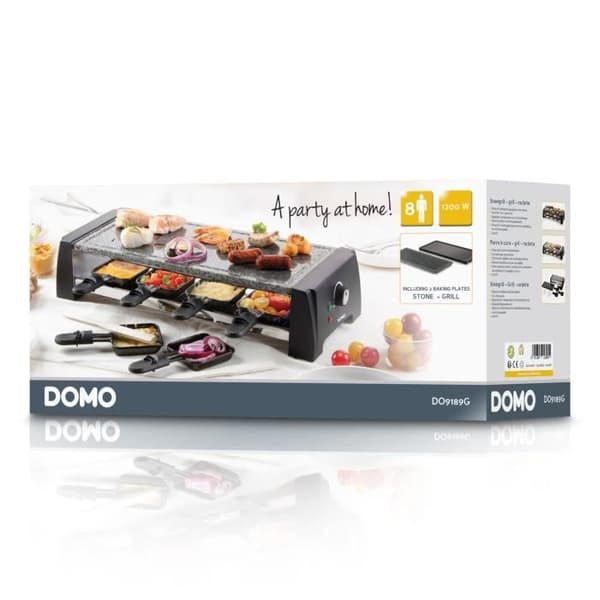 DOMO DO9189G Raclette-peliautomaatti 8 hengelle - Musta