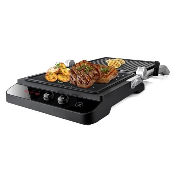 2 i 1 bärbar elektrisk grill BLACK+DECKER BXGR2000E - 180 öppning - 29x26 cm tallrikar - 2000W