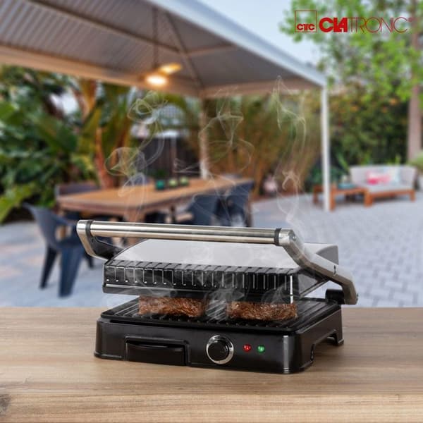 Grill- och Panini-grill - Clatronic - KG 3487 - 2000 W - Justerbar Termostat - Lätt Att Rengöra