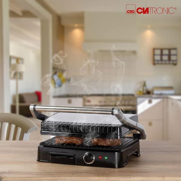 Grill- och Panini-grill - Clatronic - KG 3487 - 2000 W - Justerbar Termostat - Lätt Att Rengöra