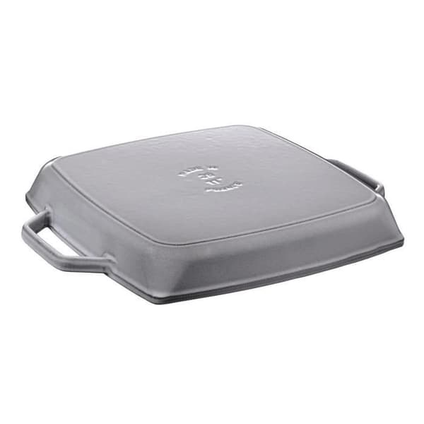 Grill - STAUB - Fyrkantigt dubbelt handtag - Emaljerat gjutjärn - 28 cm - Grafitgrå