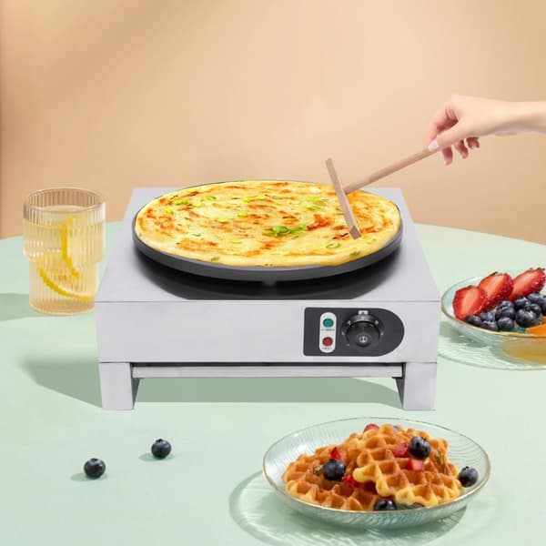 Elektrisk Crepesmaskin, Hög Effekt 3000W, Stor 40cm Tillagningsyta, Mångsidig Pancake- och Omelettmaskin