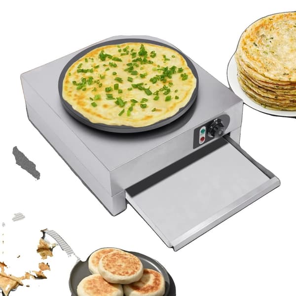 Elektrisk Crepesmaskin, Hög Effekt 3000W, Stor 40cm Tillagningsyta, Mångsidig Pancake- och Omelettmaskin