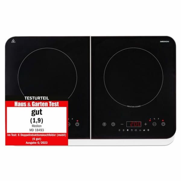 Induktiolevy Medion 18493 60 cm 3500 W musta, Valkoinen