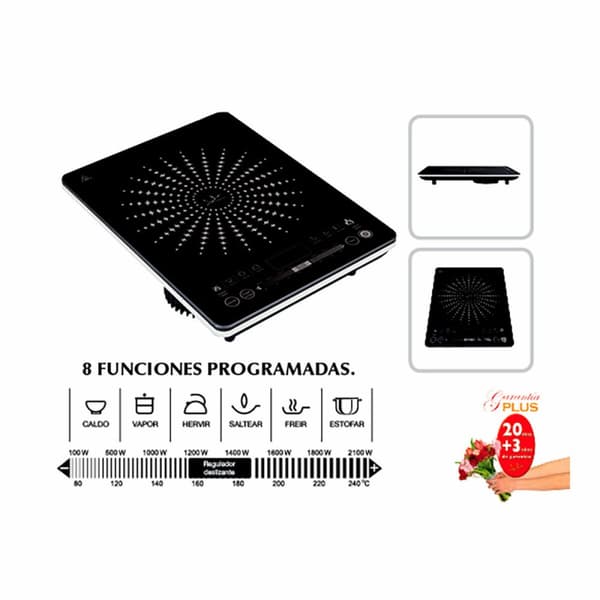 Induktiolevy JATA Musta 2100 W