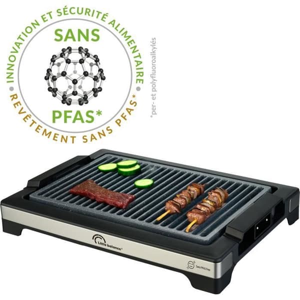Elgrill LITTLE BALANCE - Easy Nopifas - Grillyta 38 x 25 cm - Mikrokermikbeläggning utan PFAS - 2000W