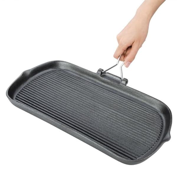 Grillpanna - Vogue - Gjutjärn - 380x225x37mm - Pannestekt finish - Kompatibel med alla värmekällor