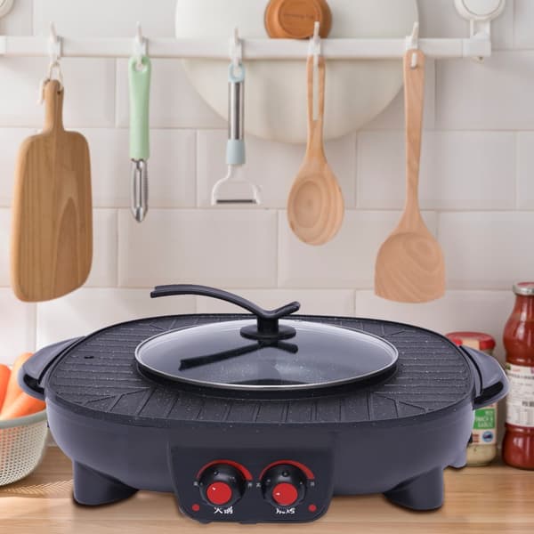 Elektrisk Saucepande, Non-Stick Belægning, Grill- og Hot Pot-funktion