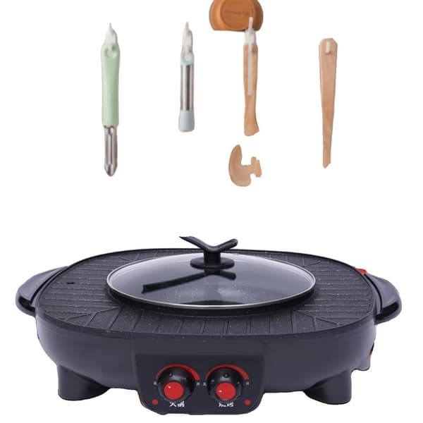 2-i-1 Grill Hotpot, 2000W Effekt, 3L Kapacitet, Egnet til 5-6 Personer,Ja