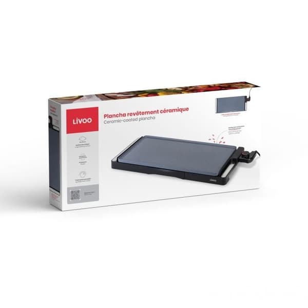 Keramisk stekhäll - LIVOO - DOC320 - 2200W - Avtagbar gjutjärnsplatta - Justerbar termostat