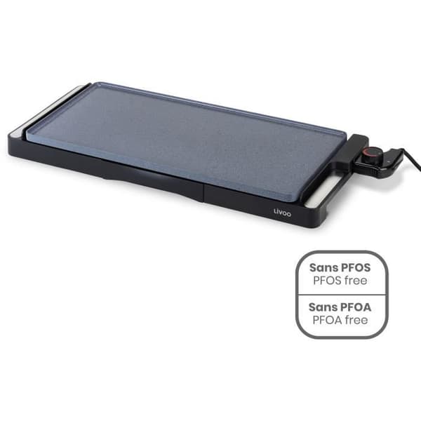 Keramisk stekhäll - LIVOO - DOC320 - 2200W - Avtagbar gjutjärnsplatta - Justerbar termostat