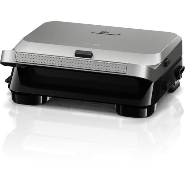 Grill - BRAUN - Smörgåsmaskin 5 SM5005 - 800 W - Rostfritt stål / Svart