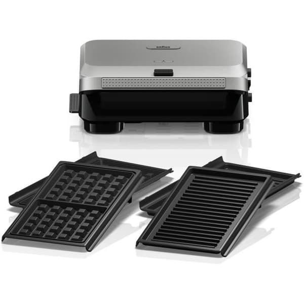 Grill - BRAUN - Smörgåsmaskin 5 SM5005 - 800 W - Rostfritt stål / Svart