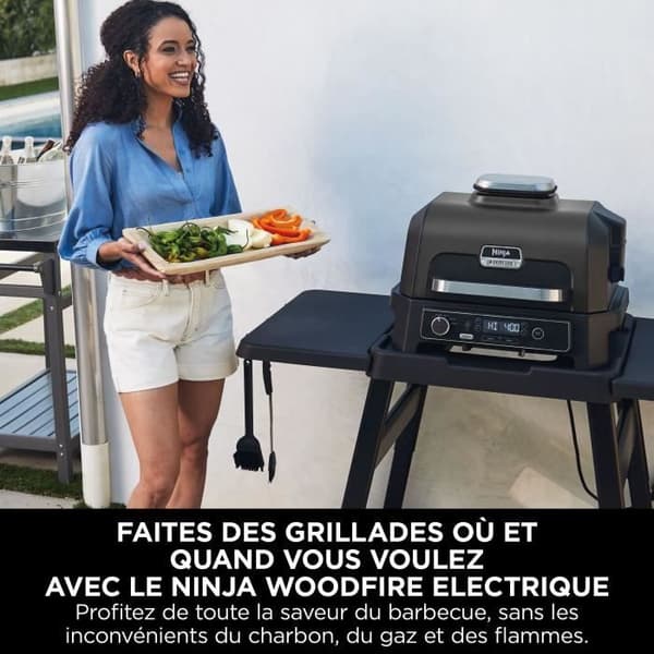 Elektrisk grill och rökare NINJA - Woodfire Pro XL OG850EU - 4 tillagningsprogram - Inbyggd termometer