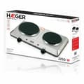 Miniatyrbillede 3 af 3: Elektrisk Varmeplade Haeger HP-02S.015A 2 Komfurer Rød 2250W
