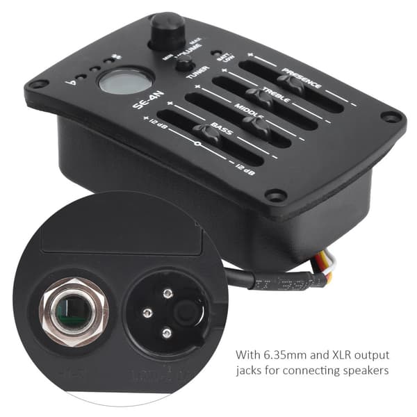 EQ Equalizer Pickup Akustisk gitarr 4-bands förförstärkare Musikinstrumenttillbehör SE‑4N