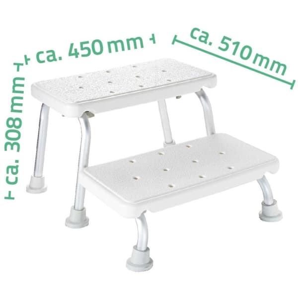 RIDDER trappestige med to trin hvid 150 kg A0102001