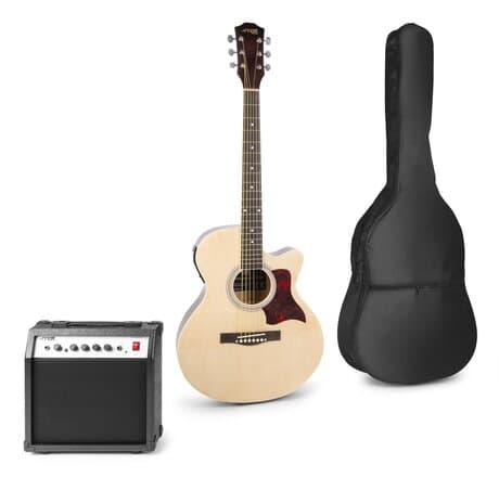 MAXMusic ShowKit Elektrisk gitarr stålsträngar, Naturell