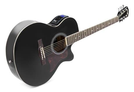 MAXMusic ShowKit Elekrisk stålsträngad akustisk gitarr paket svart