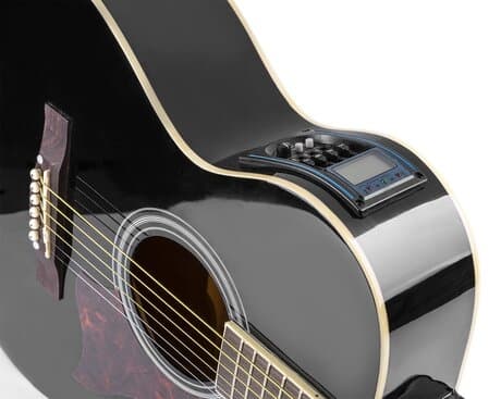 MAXMusic ShowKit Elekrisk stålsträngad akustisk gitarr paket svart