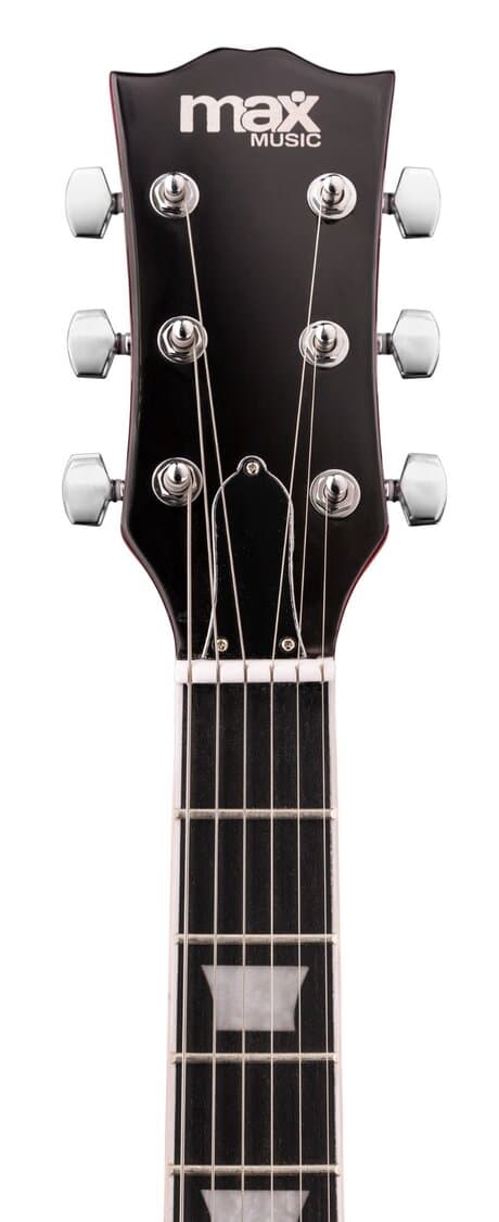 Max Gigkit LP Elgitarr - komplett set med 40W PeakEffekt förstärkare och tillbehör - Mörkröd