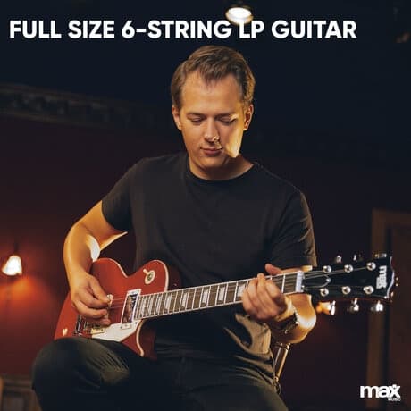 Max Gigkit LP Elgitarr - komplett set med 40W PeakEffekt förstärkare och tillbehör - Mörkröd