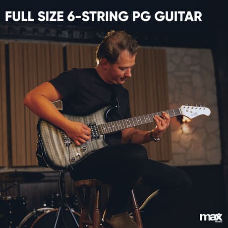 Max GigKit Superstrat Elgitarr med 40W Peak Effekt förstärkare och tillbehör - Svart