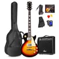 Miniatyrbild 1 av 11: Max Gigkit LP Elgitarr - komplett set med 40 W Peak effekt förstärkare och tillbehör - Sunburst