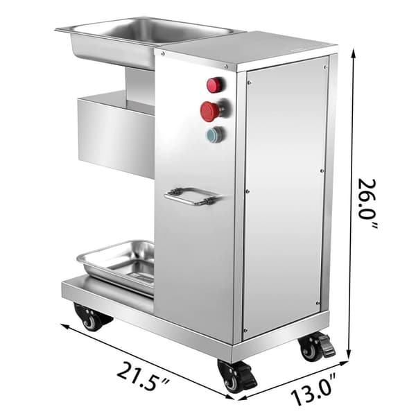 500Kg/H 750W elektrisk köttskärare med 4 hjul, kraftfull prestanda, hög säkerhet, löstagbart blad, bred applikation