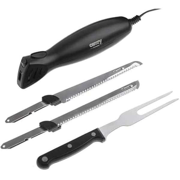 Elektrisk kniv - CAMRY - CR 4513 - Rostfritt stål - 2 uppsättningar knivar - Förvaringslåda