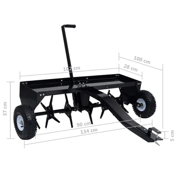 vidaXL Vertikalskärare för åkgräsklippare 102 cm