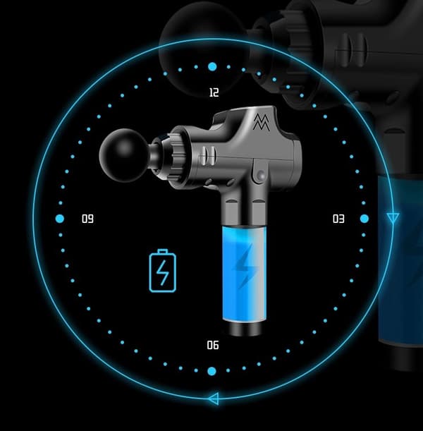 INF Massagepistol för professionell massage 6 växlar Svart