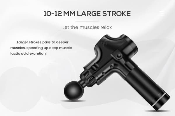INF Massagepistol för professionell massage 6 växlar Svart