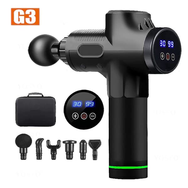 Massagepistol Svart - CE-certifierad Ultra Deep Muscle Tissue Massage Gun