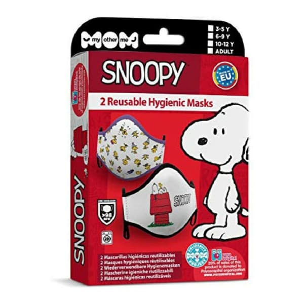 Återanvändbart Hygieniskt Munskydd av Tyg Snoopy Vuxen (2 uds)
