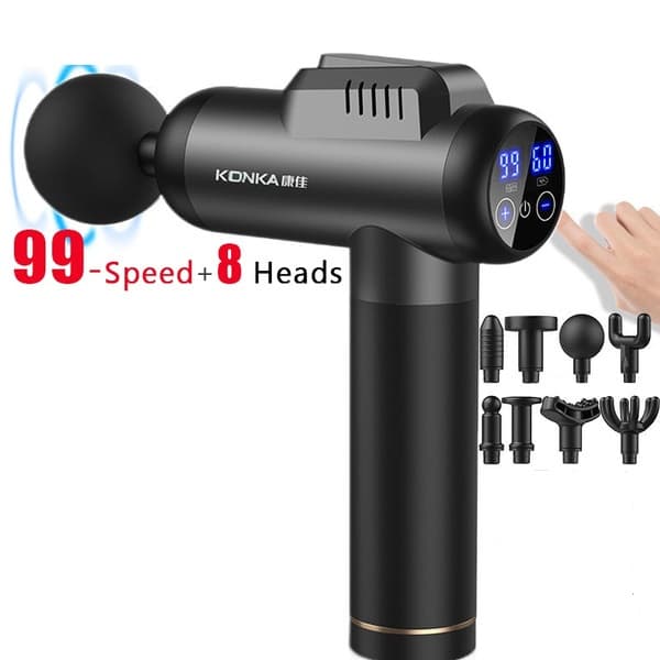 Tavalax massagepistol 99 hastigheter ultratyst handhållen muskelmasserare med 8 huvuden kraftfull muskelpistol för maximal avslappning, värk och idrot