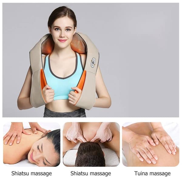 Shiatsu axel och nackmassageväst, 16 massagehuvuden, värmefunktion